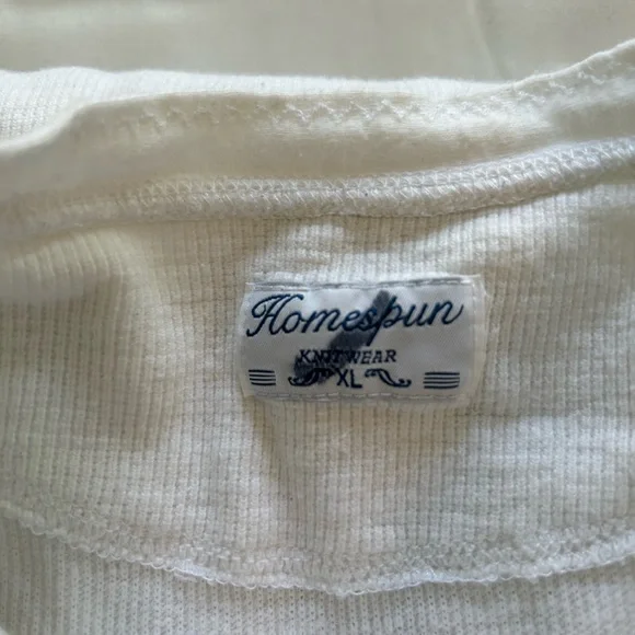 NWOT J.Crew x Homespun Knitwear L/S Old-timer Henley in White, XL - Picture 4 of 4